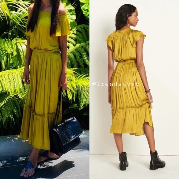 Anthropologie Dresses & Skirts - NWT ANTHROPOLOGIE Current Air Dodie Flutter Sleeved Smocked Pullover Midi Dress